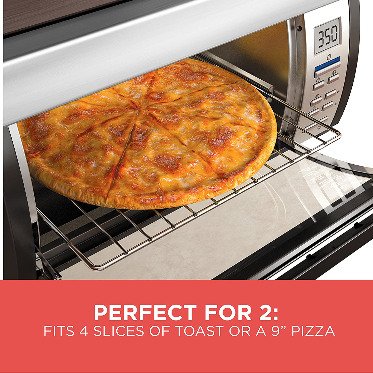 BLACK+DECKER SpaceMaker Under-Counter Toaster Oven, Digital Controls, Black/Stainless Steel, Fits 9���ワ拷���ゆ�� Pizza, TROS1000D