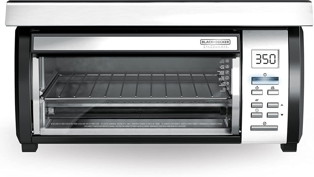 BLACK+DECKER SpaceMaker Under-Counter Toaster Oven, Digital Controls, Black/Stainless Steel, Fits 9���ワ拷���ゆ�� Pizza, TROS1000D