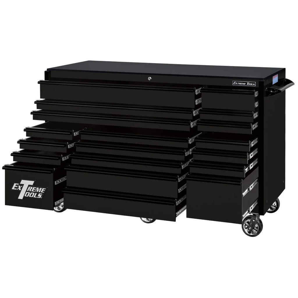 Extreme Tools RX250 Series 72-in x 30-in Roller Cabinet 19-Drawer 250 lb Drawer Slides