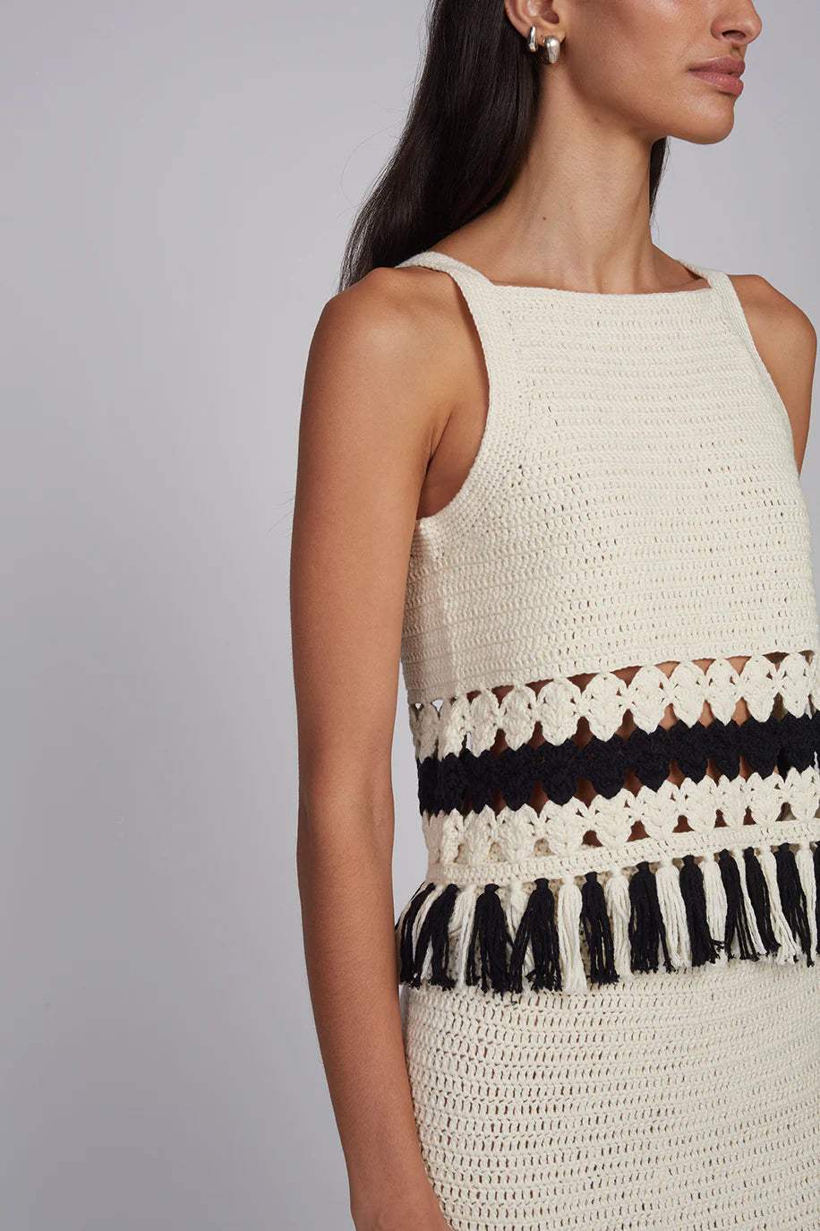 Zelda Tank - Ivory / Black