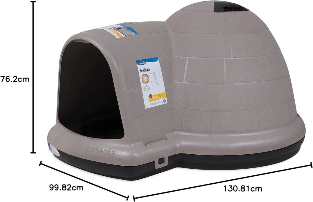 Petmate Indigo Dog House (Igloo Dog House, Made in USA with 90% Recycled Materials, All Weather Protection Pet Shelter) for XL Dogs 90 to 125 pounds, Made in USA